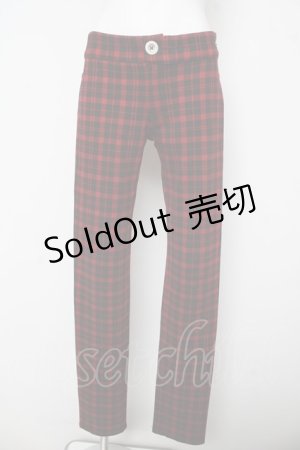 画像: ALGONQUINS / ブロックチェック柄パンツ 2 赤 Y-26-03-03-114-AL-PA-SZ-ZY