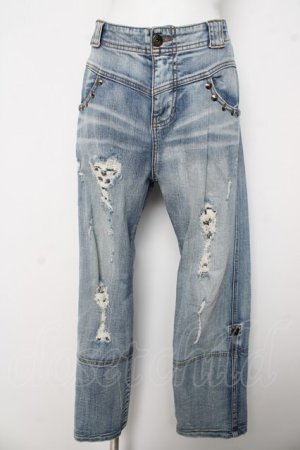 画像: ALGONQUINS / ダメージデニムパンツ F ウォッシュ Y-26-03-03-115-AL-PA-SZ-ZY