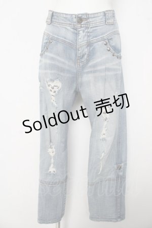 画像: ALGONQUINS / ダメージデニムパンツ F ウォッシュ Y-26-03-03-115-AL-PA-SZ-ZY