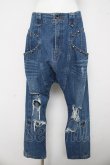 画像1: ALGONQUINS / ダメージデニムサルエルパンツ F ブルー Y-26-03-03-116-AL-PA-SZ-ZY (1)
