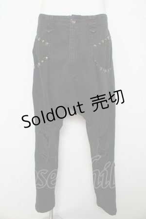 画像: ALGONQUINS / ダメージデニムサルエルパンツ F ブラック Y-26-03-03-117-AL-PA-SZ-ZY