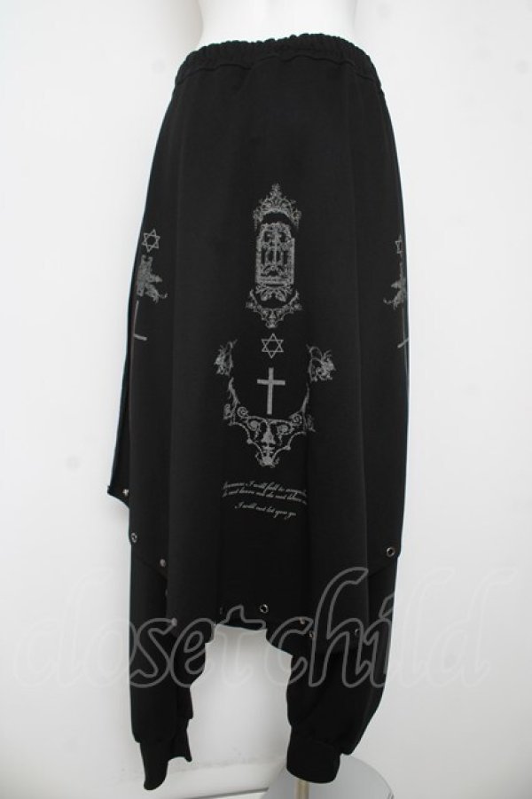 画像2: SEX POT ReVeNGe / プリントフラップサルエルパンツ L 黒 Y-26-03-03-120-SP-PA-SZ-ZY (2)