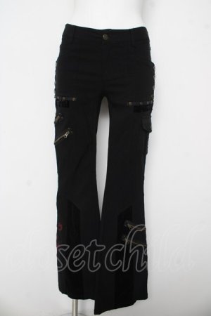 画像: Ozz Croce / 龍刺繍ZIPパンツ  ブラック/レッド Y-26-03-03-122-OO-PA-SZ-ZY