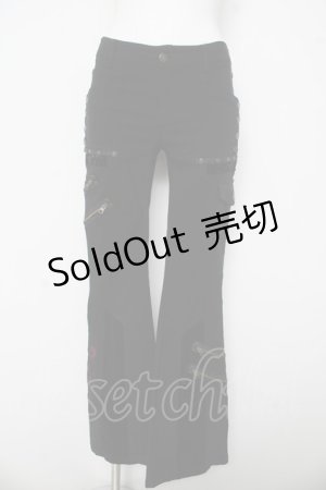 画像: Ozz Croce / 龍刺繍ZIPパンツ  ブラック/レッド Y-26-03-03-122-OO-PA-SZ-ZY