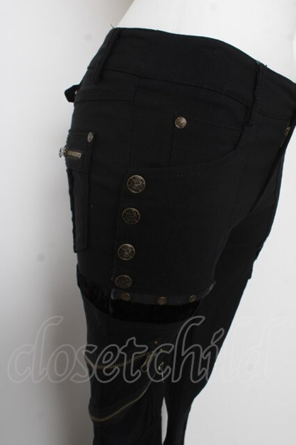 画像4: Ozz Croce / 龍刺繍ZIPパンツ  ブラック/レッド Y-26-03-03-122-OO-PA-SZ-ZY (4)