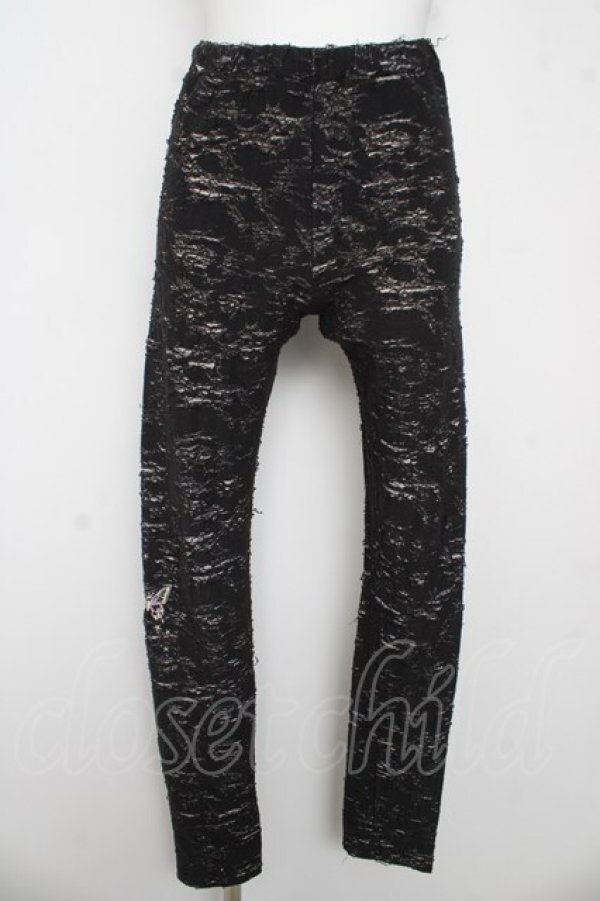 画像1: PEACE NOW / ダメージガーゼレギンスパンツ M ブラック/ホワイト Y-26-03-03-123-PU-PA-SZ-ZY (1)