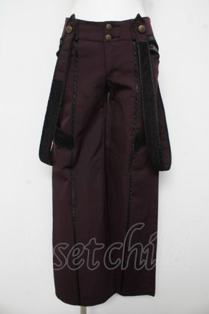 画像: Ozz oneste / サス付きピンストライプパンツ  ワイン Y-26-03-03-127-OO-PA-SZ-ZY