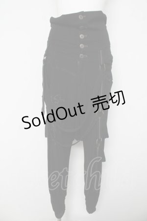 画像: Ozz conte / 裾ギャザーサルエルパンツ  黒 Y-26-03-03-128-OO-PA-SZ-ZY