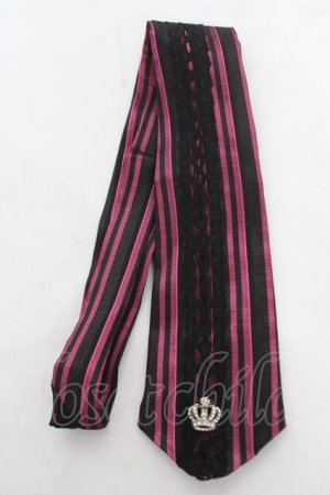 画像: Ozz oneste / 王冠モチーフレジメネクタイ  ピンク/ブラック Y-26-03-03-002-OO-ZA-SZ-ZY