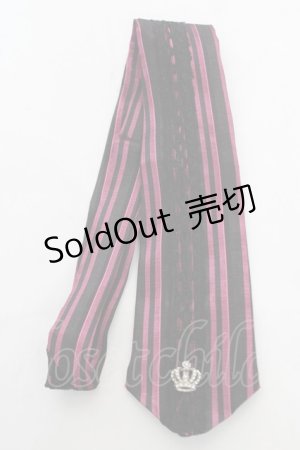 画像: Ozz oneste / 王冠モチーフレジメネクタイ  ピンク/ブラック Y-26-03-03-002-OO-ZA-SZ-ZY