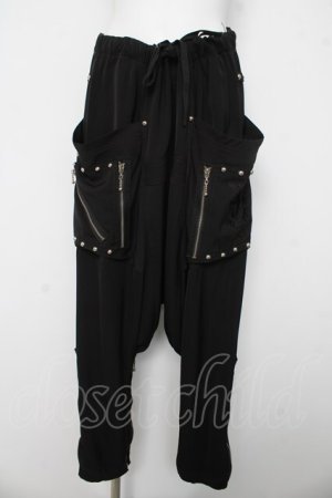 画像: ALGONQUINS / 丸スタッズZIPサルエルパンツ F 黒 Y-26-03-03-129-AL-PA-SZ-ZY