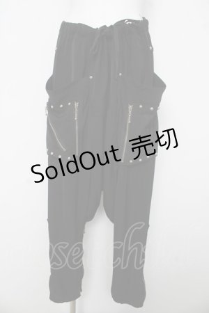 画像: ALGONQUINS / 丸スタッズZIPサルエルパンツ F 黒 Y-26-03-03-129-AL-PA-SZ-ZY