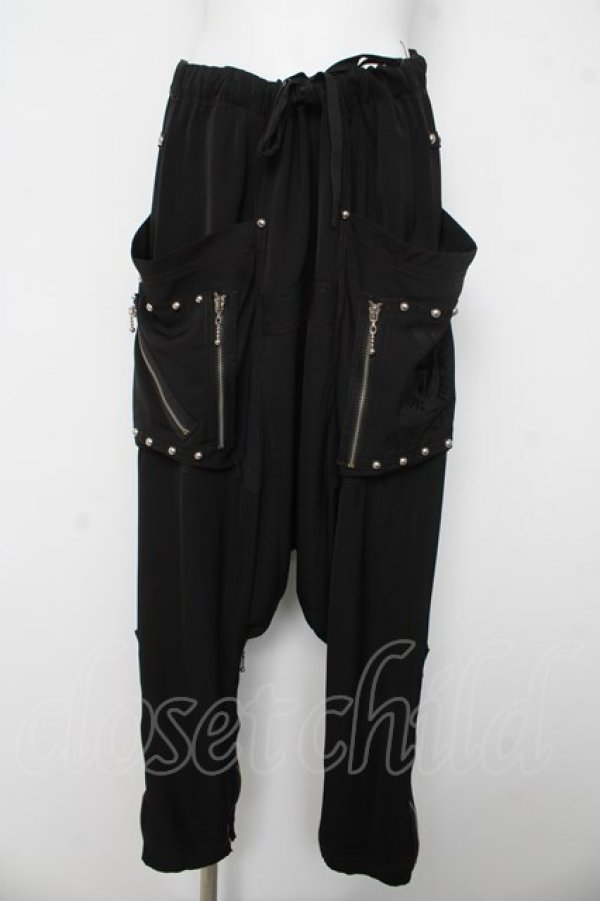 画像1: ALGONQUINS / 丸スタッズZIPサルエルパンツ F 黒 Y-26-03-03-129-AL-PA-SZ-ZY (1)