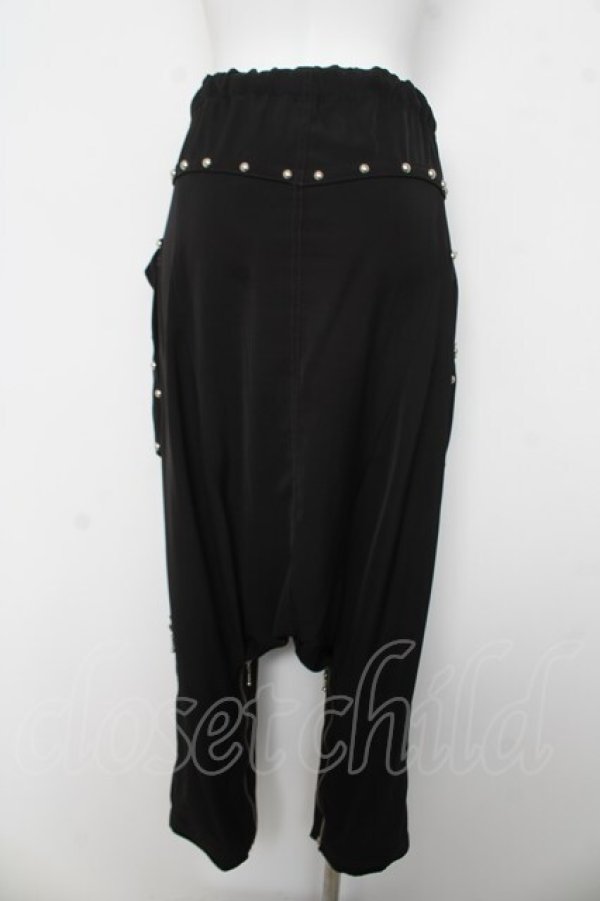 画像2: ALGONQUINS / 丸スタッズZIPサルエルパンツ F 黒 Y-26-03-03-129-AL-PA-SZ-ZY (2)