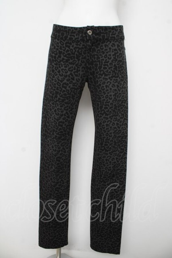 画像1: ALGONQUINS / レオパード柄パンツ 2 グレー/ブラック Y-26-03-03-130-AL-PA-SZ-ZY (1)