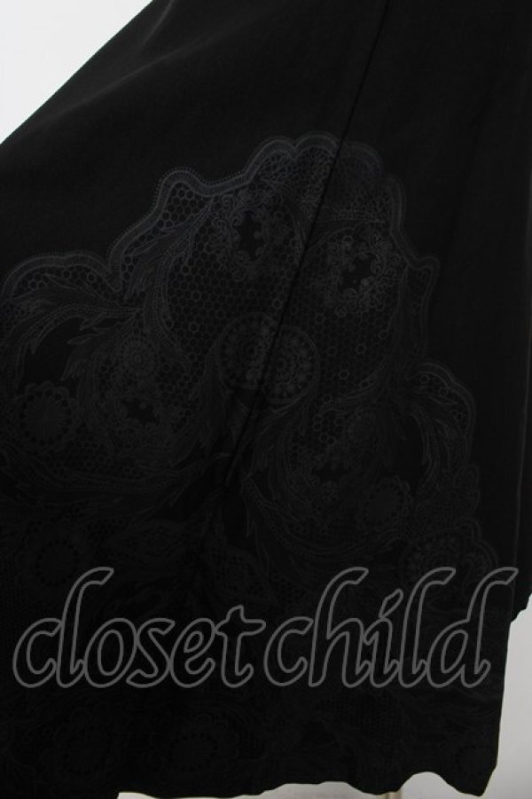 画像3: Rozen Kavalier / レースプリントイレギュラースカート  黒 Y-26-03-03-131-OO-SK-SZ-ZY (3)
