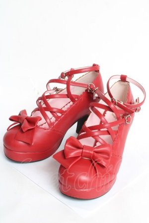 画像: BABY, THE STARS SHINE BRIGHT / ハニークロスシューズ S えんじ Y-26-03-03-010-BA-SH-IG-ZY