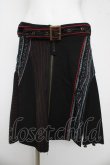 画像1: Ozz Croce / スカルストライプボタンデザインスカート  ブラック/レッド Y-26-03-03-135-OO-SK-SZ-ZY (1)