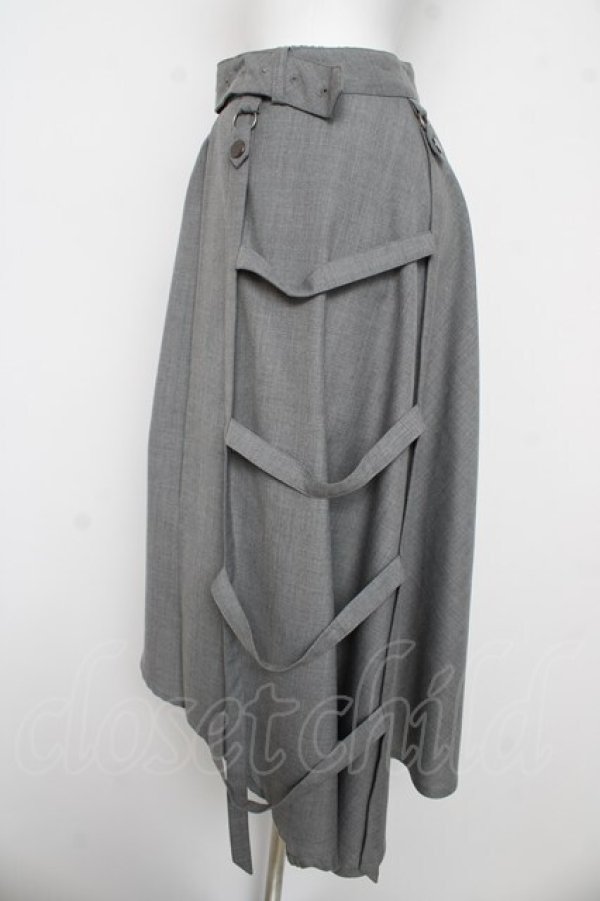 画像3: Ozz Croce / アシメラップ風レイヤードスカート  グレー Y-26-03-03-138-OO-SK-SZ-ZY (3)
