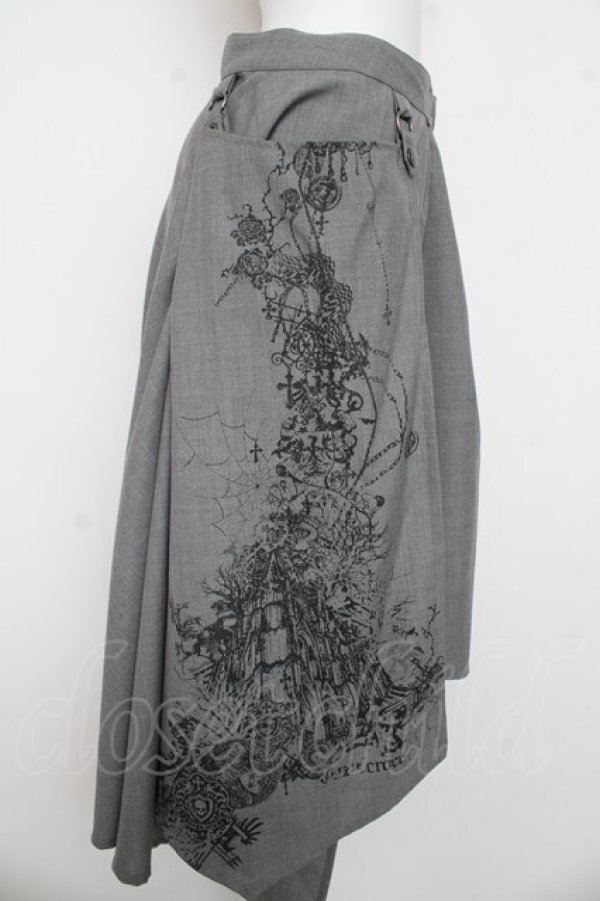 画像4: Ozz Croce / アシメラップ風レイヤードスカート  グレー Y-26-03-03-138-OO-SK-SZ-ZY (4)