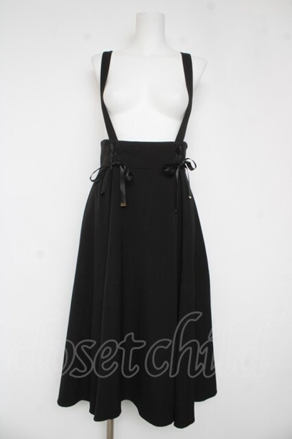 画像1: Secret Honey / サスペンダー付ミディ丈マチスカート  黒 Y-26-03-03-139-CA-SK-AS-ZY (1)