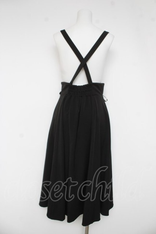 画像2: Secret Honey / サスペンダー付ミディ丈マチスカート  黒 Y-26-03-03-139-CA-SK-AS-ZY (2)