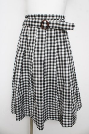 画像: F＆A / べっ甲バックルタックスカート  黒 Y-26-03-03-140-LO-SK-SZ-ZY