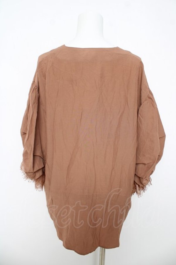 画像2: axes femme / 袖レースシャツ  ベージュ Y-26-03-03-017-AX-BL-SZ-ZY (2)