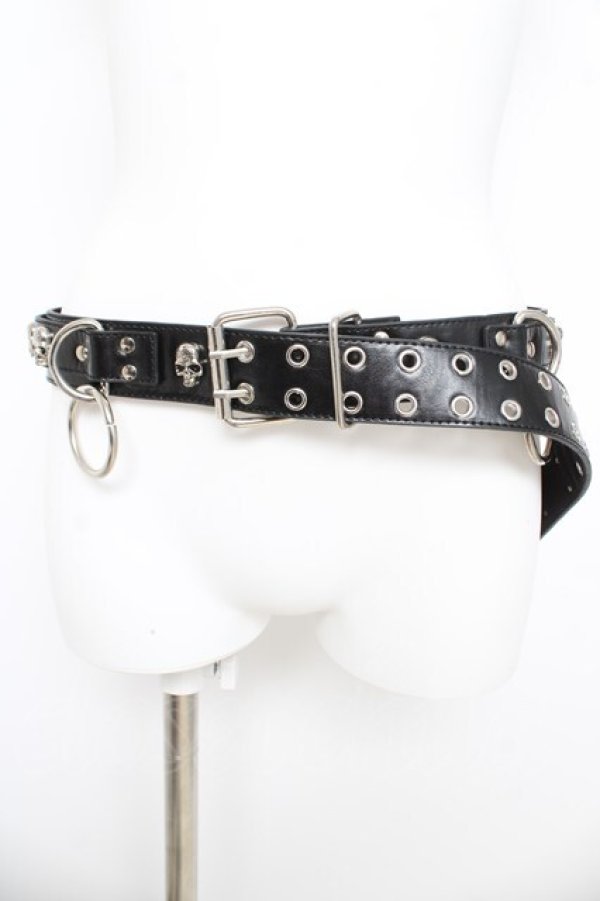 画像2: SEX POT ReVeNGe / スカルリングベルト  ブラック Y-26-03-03-003-SP-ZA-SZ-ZY (2)