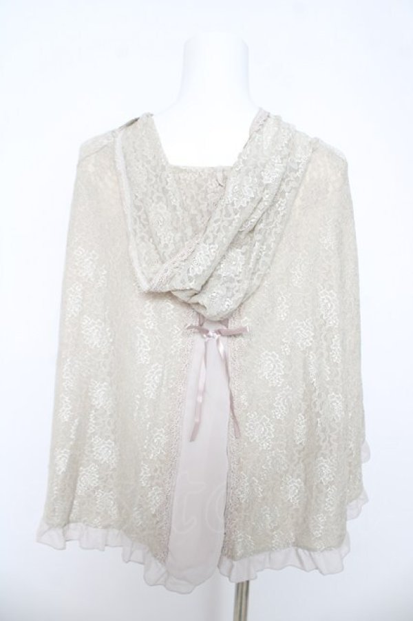 画像2: axes femme / レーシーポンチョ  生成り Y-26-03-03-018-AX-TO-SZ-ZY (2)