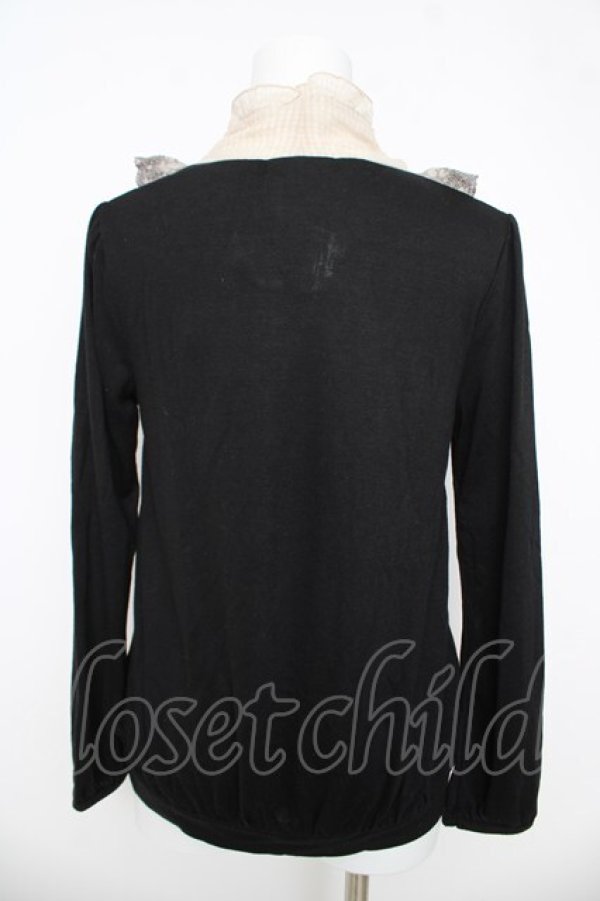 画像2: axes femme / 刺繍入りボウタイプルオーバー  黒 Y-26-03-03-020-AX-TO-SZ-ZY (2)