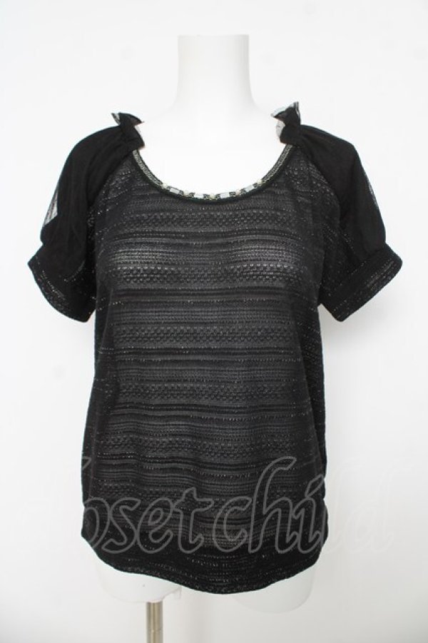 画像1: axes femme / ラメカットソー  黒 Y-26-03-03-022-AX-TO-SZ-ZY (1)