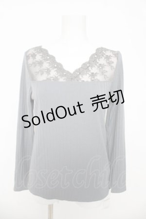 画像: axes femme / 薔薇レースインナープルオーバー  グレー Y-26-03-03-034-AX-TO-SZ-ZY