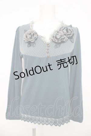 画像: axes femme / ドット切替カットソー  グリーン Y-26-03-03-035-AX-TO-SZ-ZY