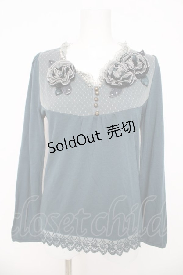 画像1: axes femme / ドット切替カットソー  グリーン Y-26-03-03-035-AX-TO-SZ-ZY (1)