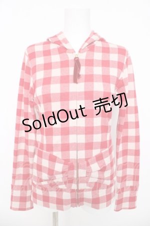 画像: Emily Temple cute / ギンガムチェックパーカー  赤 Y-26-03-03-037-ET-TO-SZ-ZY