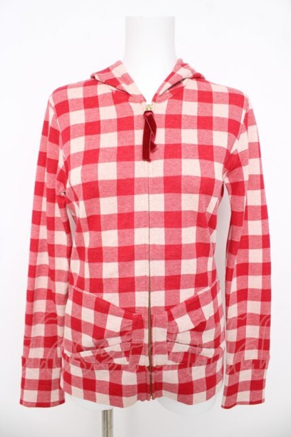 画像1: Emily Temple cute / ギンガムチェックパーカー  赤 Y-26-03-03-037-ET-TO-SZ-ZY (1)