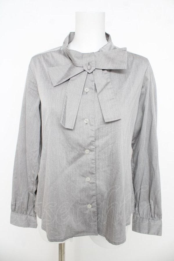 画像1: Fi.n.t / リボンデザインブラウス  グレー Y-26-03-03-038-CA-BL-SZ-ZY (1)