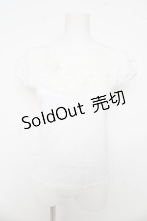 画像: Emily Temple cute / フロントレースカットソー  シロ Y-26-03-03-040-ET-TO-SZ-ZY