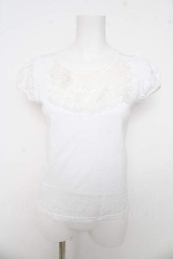 画像1: Emily Temple cute / フロントレースカットソー  シロ Y-26-03-03-040-ET-TO-SZ-ZY (1)