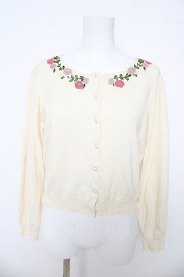 画像1: an another angelus / 刺繍入りニットカーディガン  生成り Y-26-03-03-041-CA-TO-SZ-ZY (1)