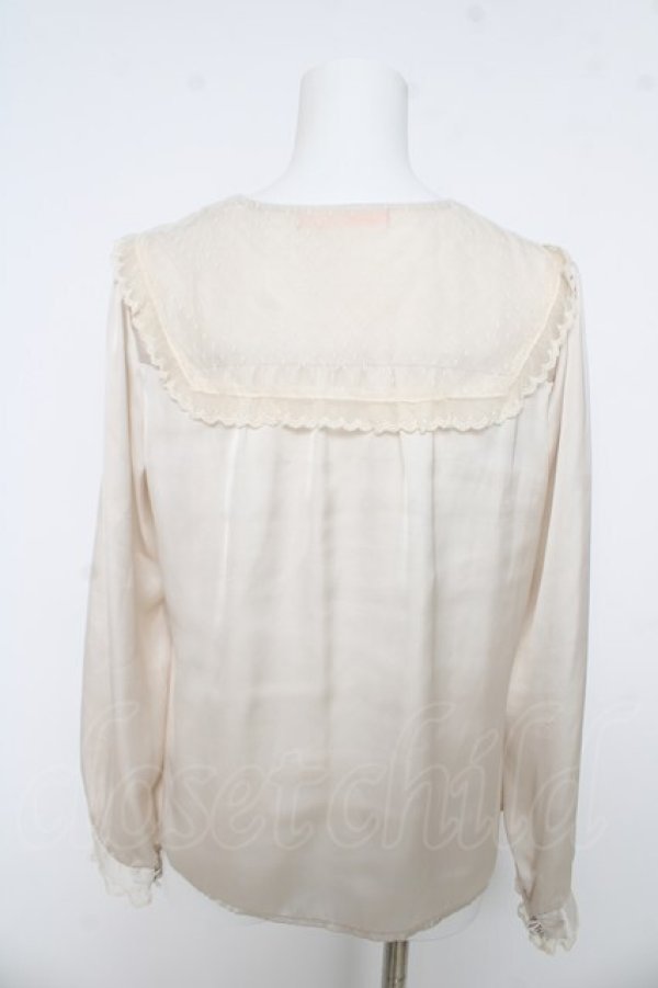 画像2: F i.n.t / レースセーラー襟サテンブラウス  生成り Y-26-03-03-042-CA-BL-SZ-ZY (2)