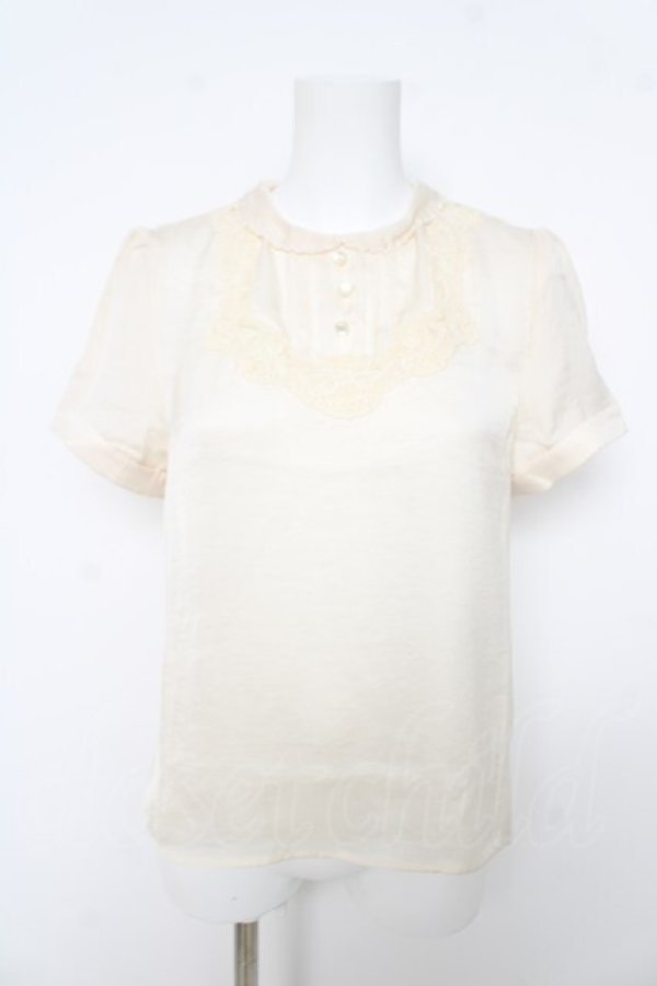 画像1: Fi.n.t / シフォンカットソー  生成り Y-26-03-03-043-CA-BL-SZ-ZY (1)