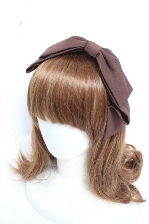 画像: axes femme kawaii / 斜めリボンカチューシャ  ブラウン Y-26-03-06-042-AX-AC-SZ-ZY