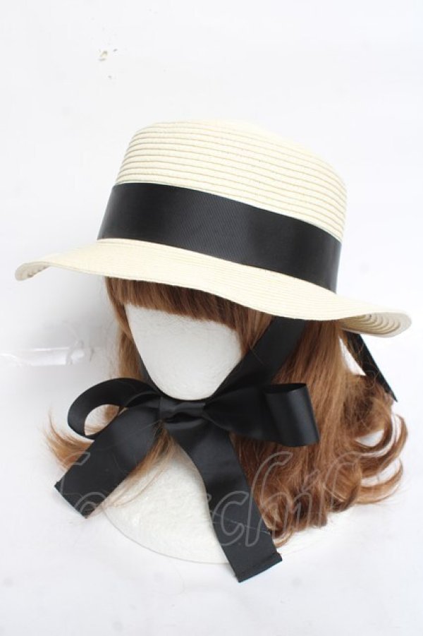 画像1: Ank Rouge / LacyRibbonストローハット   Y-26-03-06-045-CA-AC-SZ-ZY (1)