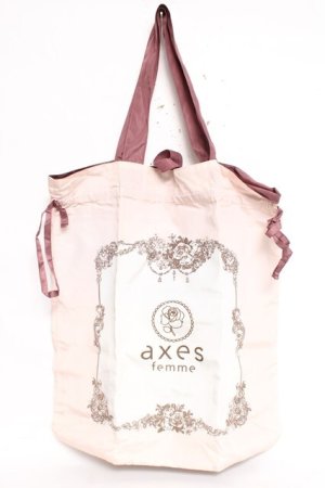 画像: axes femme / axesショッパーエコバッグ  淡ピンク/生成り Y-26-03-06-048-AX-BG-SZ-ZY