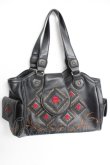 画像1: axes femme / バラパッチワークバッグ  黒 Y-26-03-06-055-AX-BG-SZ-ZY (1)