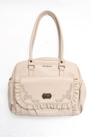 画像: axes femme / 刺繍入りフリルＡ４トート  ベージュ Y-26-03-06-060-AX-BG-SZ-ZY