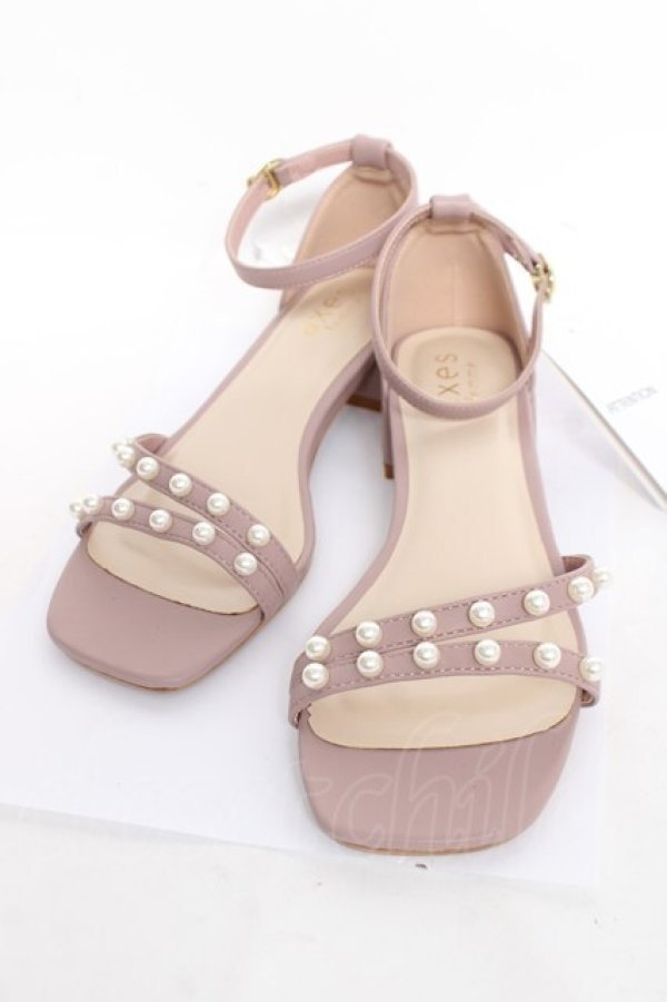画像1: axes femme / パールストラップサンダル Ｌ ピンク Y-26-03-06-062-AX-SH-SZ-ZY (1)