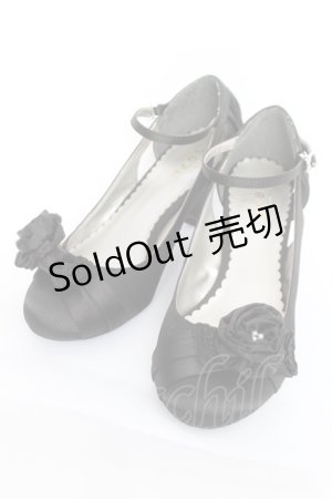 画像: axes femme / コサージュ付きパンプス M 黒 Y-26-03-06-063-AX-SH-SZ-ZY